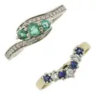 Two 9ct gold gem & diamond rings