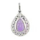 9ct gold amethyst & diamond pendant