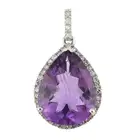 9ct gold amethyst & diamond pendant