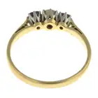 Mid 20th 18ct gold ruby & diamond three-stone ring