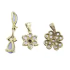 Three 9ct gold tanzanite pendants