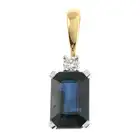 18ct gold sapphire & diamond pendant