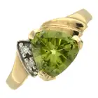 9ct gold peridot & diamond ring