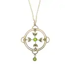Early 20th seed pearl & gem pendant, with chain