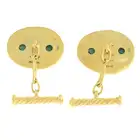 18ct gold malachite cufflinks