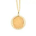 9ct gold mounted sovereign pendant & chain