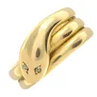 Edwardian 18ct gold snake ring, with diamond eyes