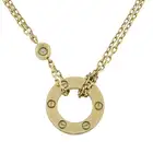 18ct gold two diamond 'Love' necklace, by Cartier