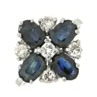 Sapphire & diamond cluster ring
