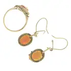 Shell cameo dress ring & drop earrings