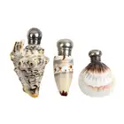 Three Victorian shell form scent bottles