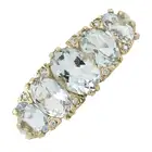 9ct gold aquamarine & diamond dress ring