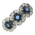 Mid 20th c. 18ct gold sapphire & diamond ring 