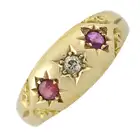 Edwardian 18ct gold gem & diamond ring