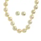 Cultured pearl earrings & necklace