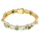 Emerald & diamond hinged bangle 