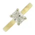 18ct gold rectangular-shape diamond ring