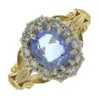 Sapphire & diamond cluster ring