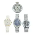 Three watches and a pocket watch.