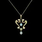 9ct gold opal & split pearl pendant, with chain