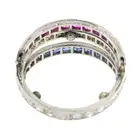 Art Deco platinum diamond and gem flip ring