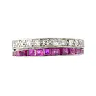 Art Deco platinum diamond and gem flip ring