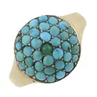 Early 20th century 9ct gold turquoise cluster ring