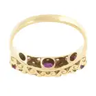 9ct gold ruby & diamond five-stone ring