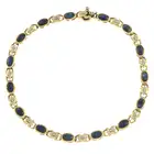 9ct gold sapphire & diamond bracelet 