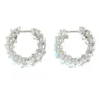 18ct gold aquamarine & diamond hoop earrings
