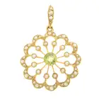 Peridot & split pearl pendant Murrle Bennett & Co.
