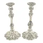 Pair of silver plated candlesticks 