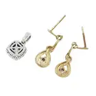 9ct gold diamond pendant & drop earrings