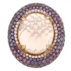 18ct gold diamond & gem cluster pendant
