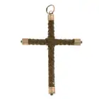 Late 19th century hairwork cross pendant