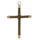 Late 19th century hairwork cross pendant