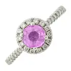 Platinum sapphire & diamond cluster ring