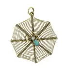 Late 19th turquoise & split pearl spider pendant