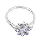 9ct gold tanzanite & diamond floral cluster ring
