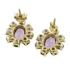 9ct gold amethyst & iolite cluster earrings