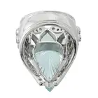 Carved aquamarine and diamond stylised insect ring