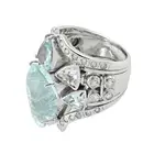 Carved aquamarine and diamond stylised insect ring