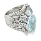 Carved aquamarine and diamond stylised insect ring