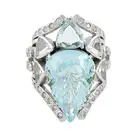 Carved aquamarine and diamond stylised insect ring