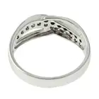 18ct gold diamond & black gem crossover ring