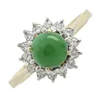 Jade & diamond cluster ring