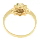 18ct gold emerald & cubic zirconia cluster ring