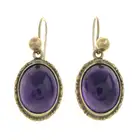 9ct gold amethyst single-stone drop earrings