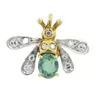 Emerald & diamond insect pendant