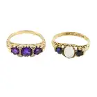 Two 9ct gold gem-set rings